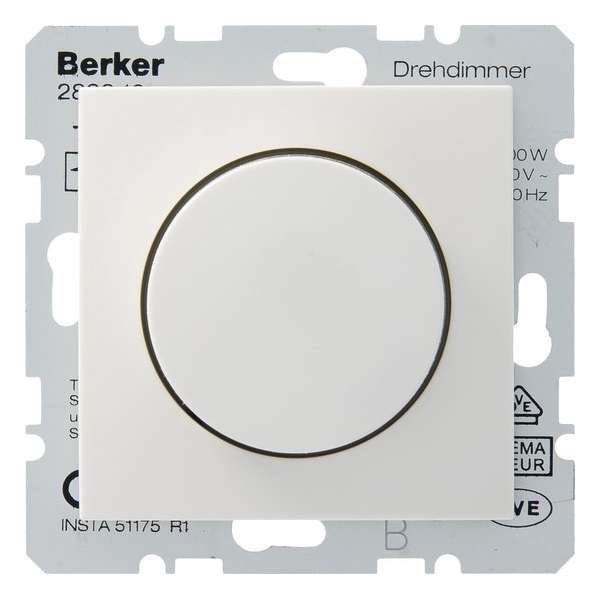 Berker S1 inbouw drukdimmer 230V gloei/halogeen wit 60-400W