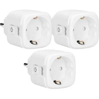 Alecto SMART-PLUG10 TRIPLE - Smart wifi tussenstekker, 16A, 3680W, 3 pack, wit