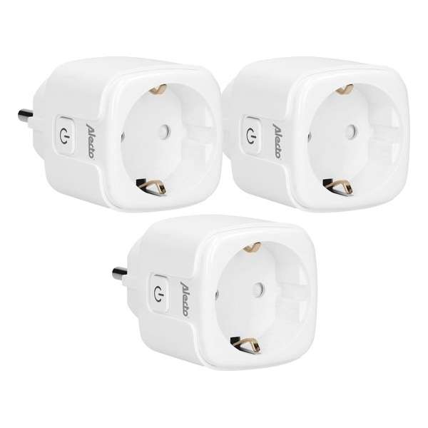 Alecto SMART-PLUG10 TRIPLE - Smart wifi tussenstekker, 16A, 3680W, 3 pack, wit