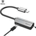 2 in 1 Lighting naar 3.5mm AudioJack/Headphone Jack en Lightning Splitter - Adapter voor Audio + Opladen - Zilver - Baseus L32