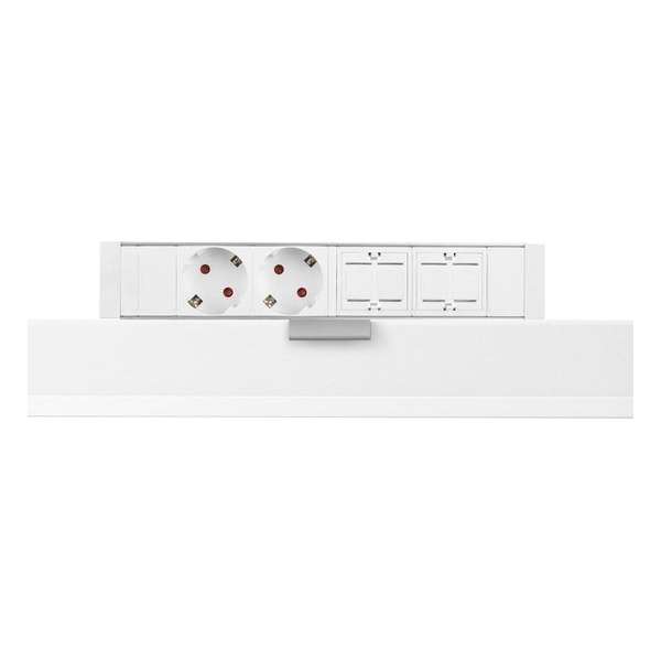 Filex Power Desk Up® - 2x 230V, 2x keystone - Wit