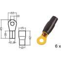 Kabelschoen   ring    verguld  zwart 50mmÂ²  diam 10mm