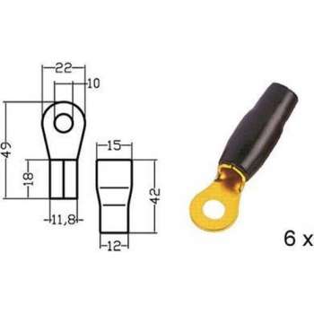 Kabelschoen   ring    verguld  zwart 50mmÂ²  diam 10mm