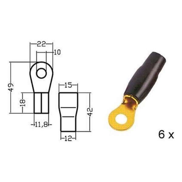 Kabelschoen   ring    verguld  zwart 50mmÂ²  diam 10mm