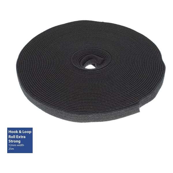 Klittenband rol extra sterk 12mm, Rol 25meter-ACT CT4041