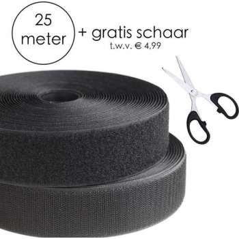 Klittenband - 25 meter - met schaar