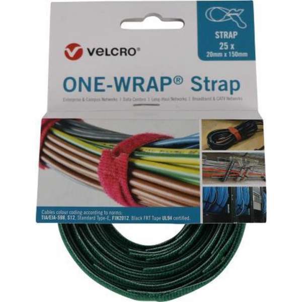 Velcro® ONE-WRAP® klittenband kabelbinder 20mm x 330mm Groen