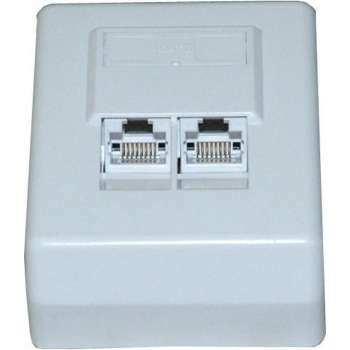 Netwerk wandcontactdoos - Dubbele vrouwelijke RJ45 IDC/110 - Cat.6 - niet afgeschermd -Opbouw