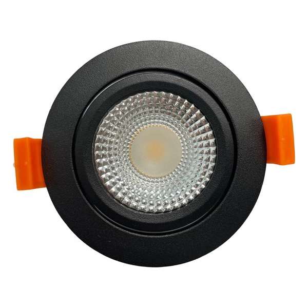 LED inbouwspot zwart dimbaar - 5W vervangt 50W -  Dim to Warm 1800K-2800K