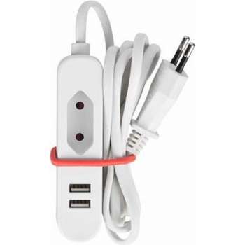 Perel Stekkerdoos Eurostekker/usb 1,5 Meter 250v 575w Wit