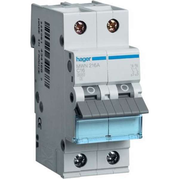 Hager automaat 2 polig 32A - 3kA/C