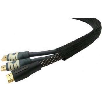 Bosscom kabel hoes met klitteband 75mm zwart per meter