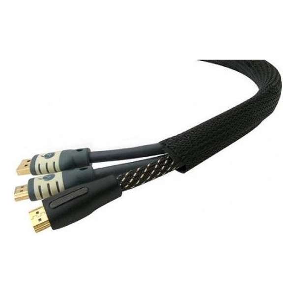 Bosscom kabel hoes met klitteband 75mm zwart per meter