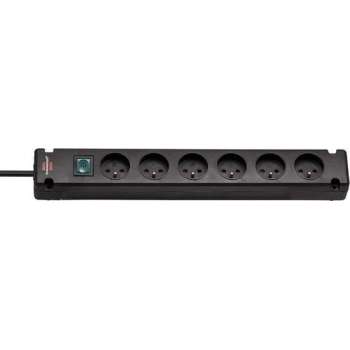 BRENNENSTUHL BREMOUNTA Socket 6 Outlets 3m (H05VV-F3G1.5 met schakelaar), zwart