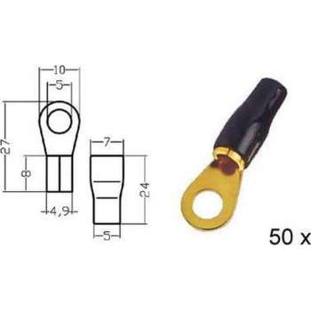 Kabelschoen   ring    verguld  zwart 20mmÂ²  ring diam 4 2mm