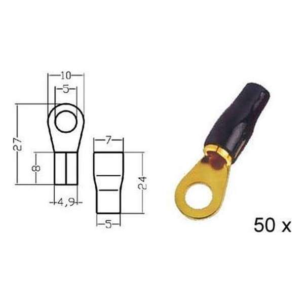 Kabelschoen   ring    verguld  zwart 20mmÂ²  ring diam 4 2mm