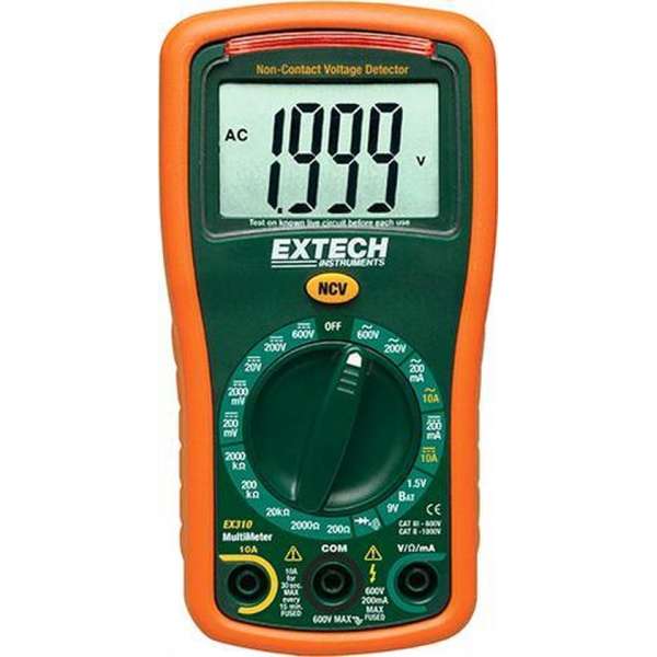 EXTECH EX310: 9-functie Mini MultiMeter + Contactloze spanningsdetector