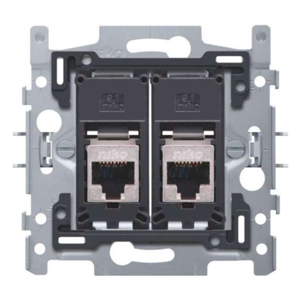 Niko - Sokkel data stopcontact 2X RJ45 stp CAT6 vlak - 170-65167