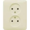 Gira SY55 Inbouw Stopcontact - 2-voudig - Creme