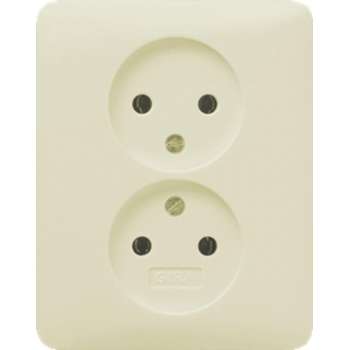 Gira SY55 Inbouw Stopcontact - 2-voudig - Creme