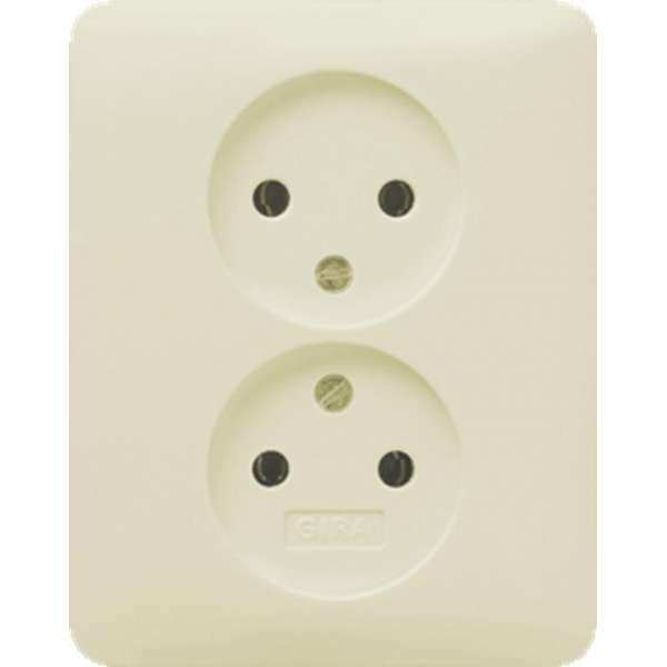 Gira SY55 Inbouw Stopcontact - 2-voudig - Creme