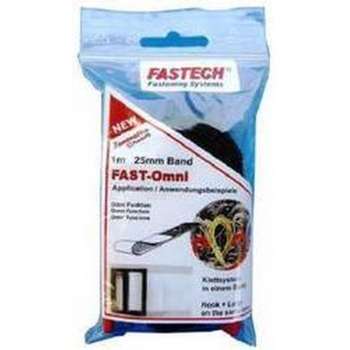 FASTECH® 671-330-Bag Klittenband Om op te naaien Haak- en lusdeel (l x b) 1000 mm x 25 mm Zwart 1 m