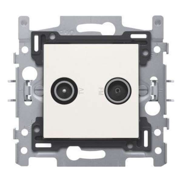 enkelvoudige coaxaansluiting voor tv en FM Telenet Interkabel, sokkel en center-afwerkingsset white 101-69531