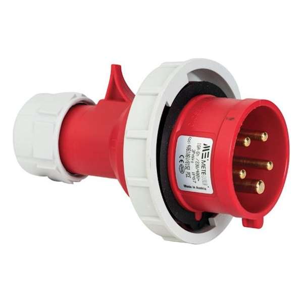 Mete - CEE male 5 polig 6H 16A IP67 - waterdicht - kracht - rood -  stekker 380-415VAC