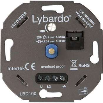 Lybardo ITEC 3-175W LED Dimmer - Fase Afsnijding - Universeel