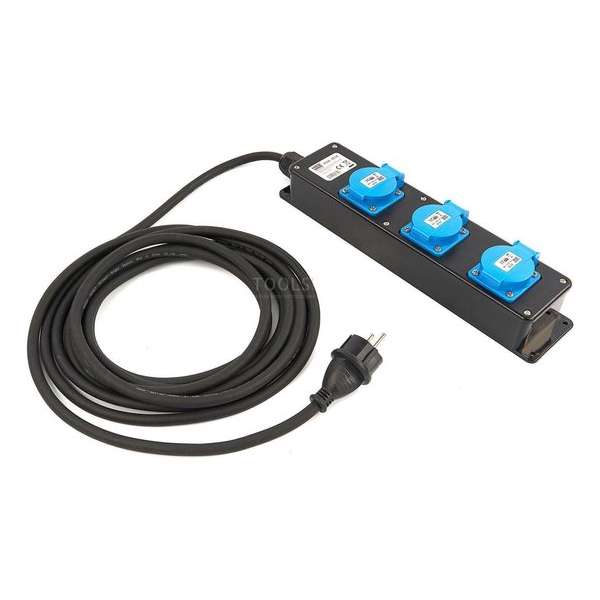 HBM Professionele IP44 Stekkerdoos Met 5 Meter Kabel 3 x 1,5 mm