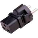 E&T Powercables Stroom adapter C19 (v) - Schuko CEE 7/7 (m) / zwart