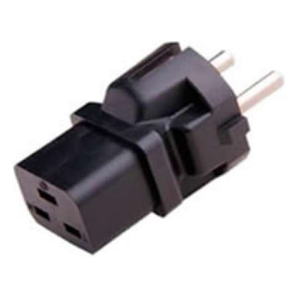 E&T Powercables Stroom adapter C19 (v) - Schuko CEE 7/7 (m) / zwart