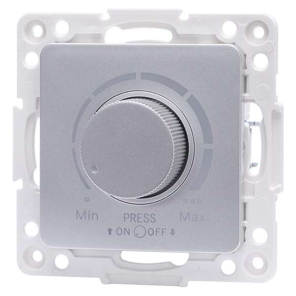 LED Dimmer - Igia Jura - Inbouw - Vierkant - Kunststof - Enkel Knop - 3-100W - Zilver