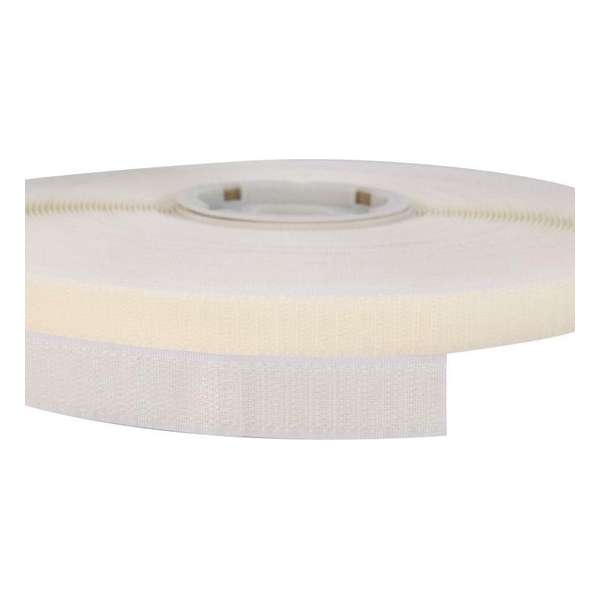 Klittenband - 25 Meter Wit - 20mm Zelfklevend Acryl Haak Harde Kant Wit