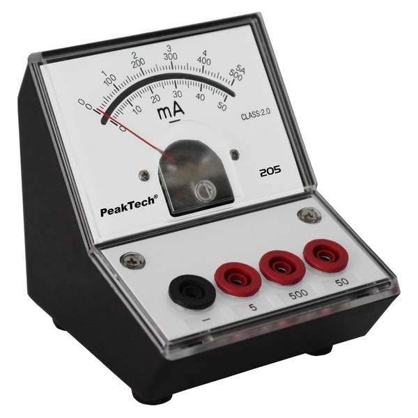 PeakTech 205-04 Analog Instrument - 0...50/500mA/5A DC