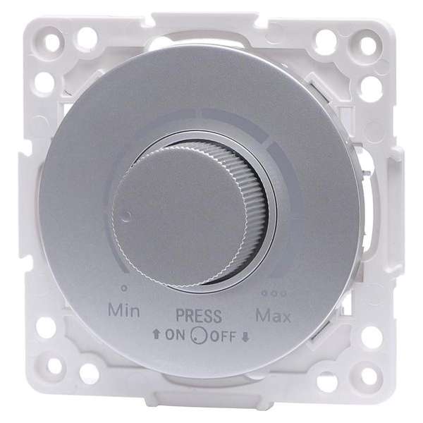 LED Dimmer - Aigi Jura - Inbouw - Rond - Kunststof - Enkel Knop - 3-100W - Zilver - BSE