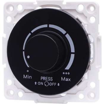 LED Dimmer - Aigi Jura - Inbouw - Rond - Kunststof - Enkel Knop - 3-100W - Zwart