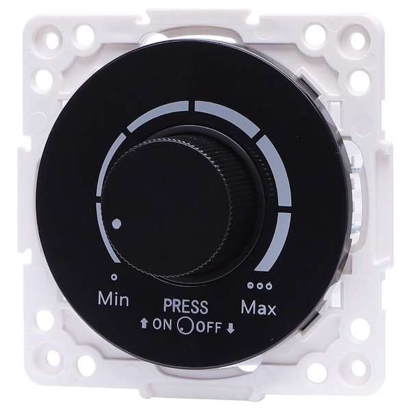 LED Dimmer - Aigi Jura - Inbouw - Rond - Kunststof - Enkel Knop - 3-100W - Zwart