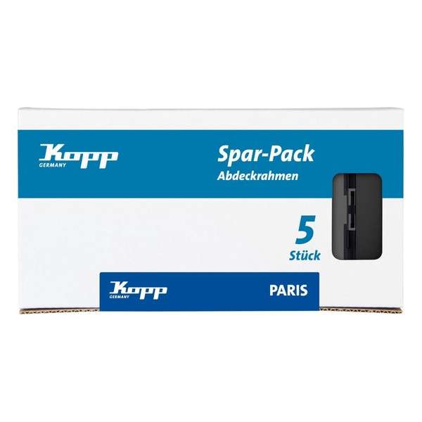 Kopp Paris Afdekraam - 2-voudig - Mat Zwart - 5 Stuks