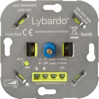 Lybardo ITEC 5-150W LED dimmer - Fase Afsnijding - Universeel - Inbouw