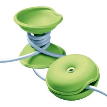 snoerwinder Cable Turtle - Medium - Groen - set van 2 stuks -  Ø 6,5 cm x H 3,2 cm