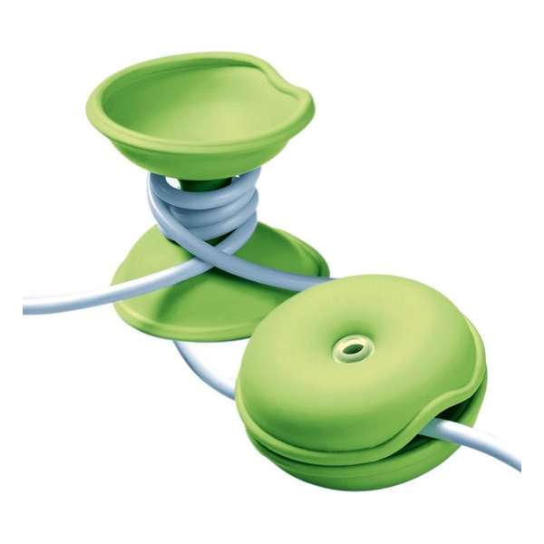 snoerwinder Cable Turtle - Medium - Groen - set van 2 stuks -  Ø 6,5 cm x H 3,2 cm