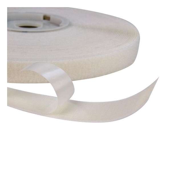 Klittenband - 25 Meter Wit - 20mm Zelfklevend Acryl Lus Zachte Kant Wit