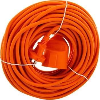 Exin verlengsnoer - zonder randaarde - 2500W - 2 x 1.0 mm² - 10 m - oranje