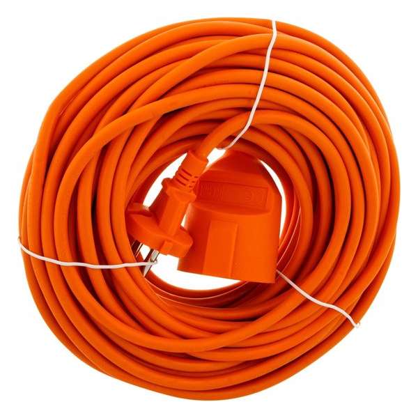 Exin verlengsnoer - zonder randaarde - 2500W - 2 x 1.0 mm² - 10 m - oranje