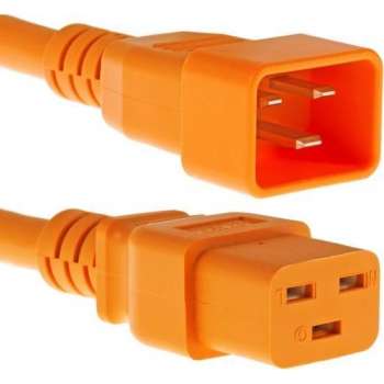 E&T Powercables C19 - C20 voeding verlengkabel - 3x 1,50mm / oranje - 3 meter