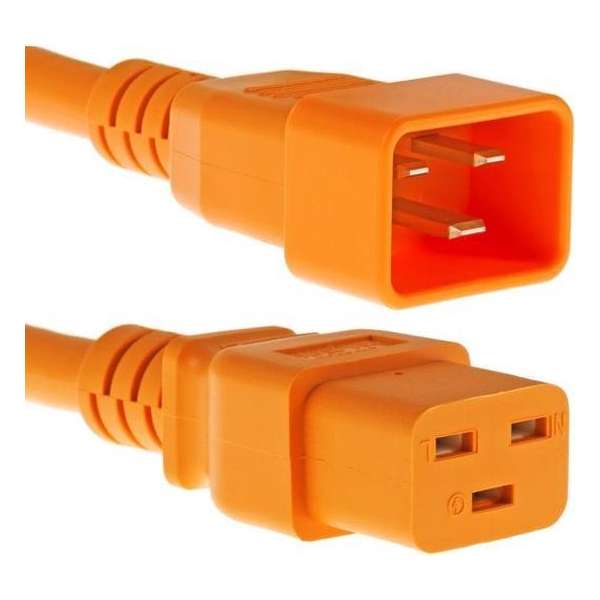 E&T Powercables C19 - C20 voeding verlengkabel - 3x 1,50mm / oranje - 3 meter