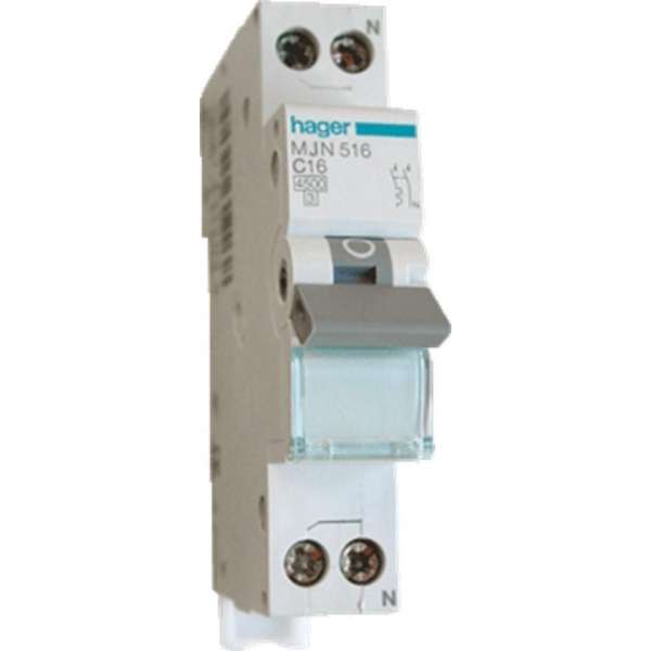 Hager install autom mjn516 230v 1p+n 16a