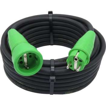 Verlengsnoer - 05 meter - 3G1.5 - Neopreen - IP44 - Randaarde - Groene stekkers - Verlengkabel