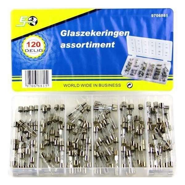 Glaszekeringen | 120-delig | Zekeringen | 5a - 30a |